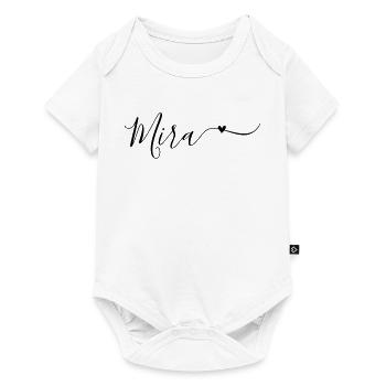Mira Name Vorname Dekorativ - Baby Premium Kurzarmbody - Weiß - Vorne