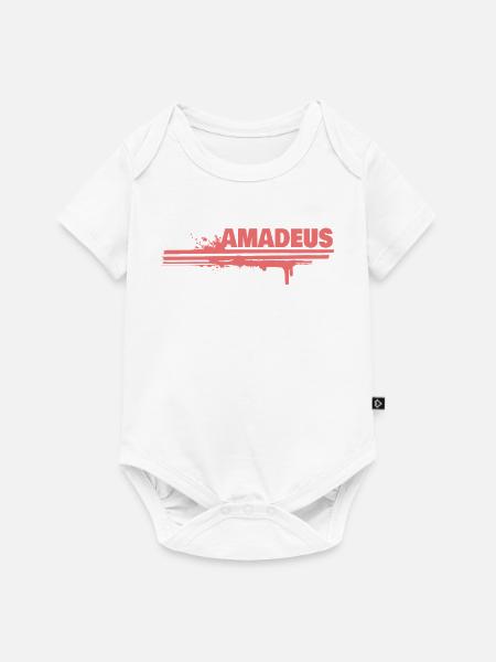 Amadeus Spritz-Schrift - Baby Premium Kurzarmbody - Weiß