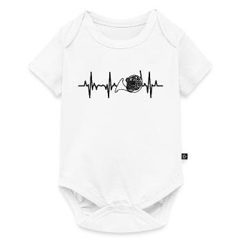 Ligne cardiaque ECG du cor français - Body à manches courtes Premium Bébé - blanc - Devant