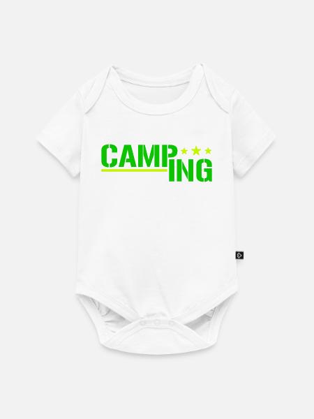 Camping - Baby Premium Kurzarmbody - Weiß