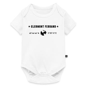 Clermont Ferrand France Coordonnées Globe - Body à manches courtes Premium Bébé - blanc - Devant