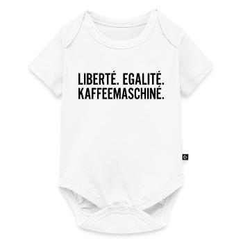 Liberte Egalite Kaffeemaschine Shirt - Baby Premium Kurzarmbody - Weiß - Vorne