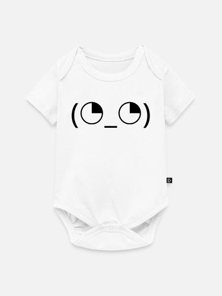 Augenrollen Emoticon (◔_◔) genervter Blick - Baby Premium Kurzarmbody - Weiß