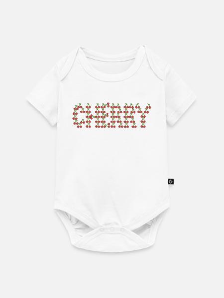 Kirschtypografie - Baby Premium Kurzarmbody - Weiß