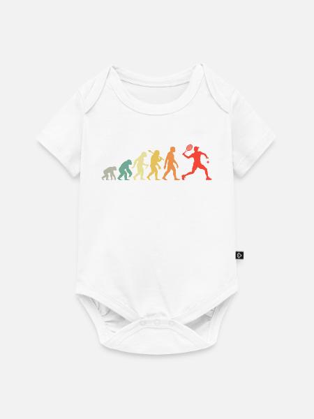 Tennisspieler Evolution für den Tennisplatz - Baby Premium Kurzarmbody - Weiß