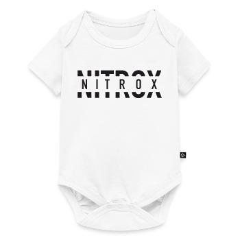 Nitrox Split Text Logo für SCUBA Taucher - Baby Premium Kurzarmbody - Weiß - Vorne