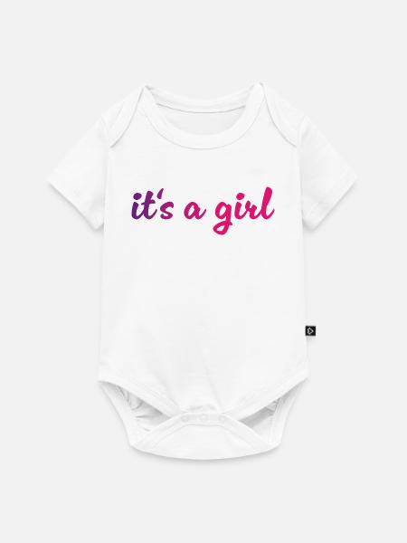 Its a Girl Gradient Script - Baby Premium Kurzarmbody - Weiß