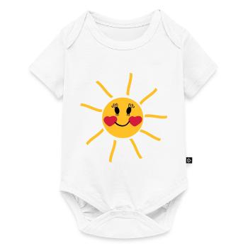 lachende Sonne mit Wangen in Herzform - Baby Premium Kurzarmbody - Weiß - Vorne