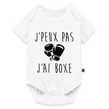 J'peux pas j'ai boxe - Body à manches courtes Premium Bébé - blanc - Devant