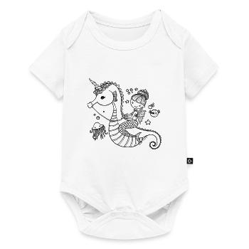 Mermaid with seahorse - Baby Premium short-sleeve bodysuit - white - Front