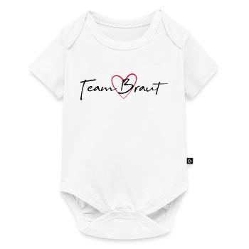 Team Braut Herz Junggesellinnenabschied - Baby Premium Kurzarmbody - Weiß - Vorne