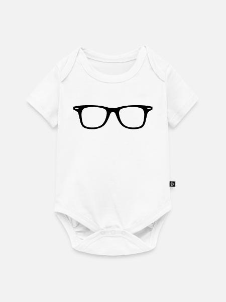 hipster glasses nerd - Baby Premium short-sleeve bodysuit - white