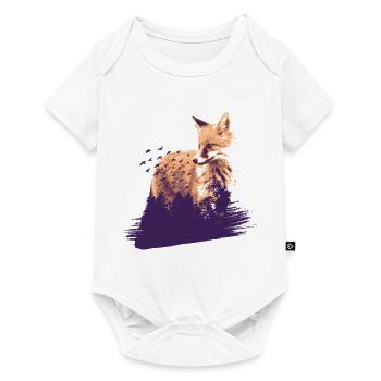 Fox nature art gift forest bird - Baby Premium short-sleeve bodysuit - white - Front