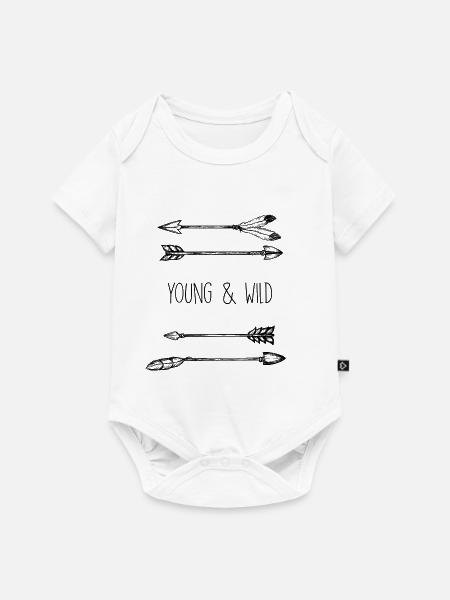 Pfeile Young & Wild - Baby Premium Kurzarmbody - Weiß