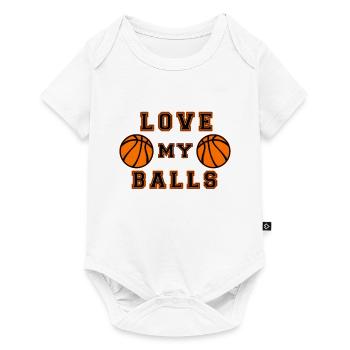 Basketball Love My Balls Ball Sport - Baby Premium short-sleeve bodysuit - white - Front