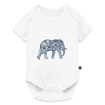 Elephant Mandala Drawing Colorful Africa Art - Baby Premium short-sleeve bodysuit - white - Front