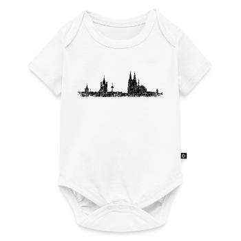 Stadt Köln Kölner Skyline (Vintage/Schwarz) - Baby Premium Kurzarmbody - Weiß - Vorne