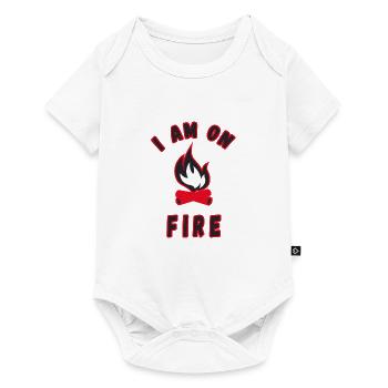 I am on fire saying fire hot - Baby Premium short-sleeve bodysuit - white - Front