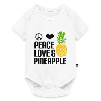 Ananas Amour de la paix et ananas - Body à manches courtes Premium Bébé - blanc - Devant