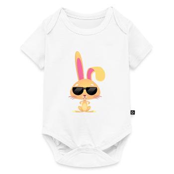 lapin cool et mignon avec des lunettes de soleil - Body à manches courtes Premium Bébé - blanc - Devant