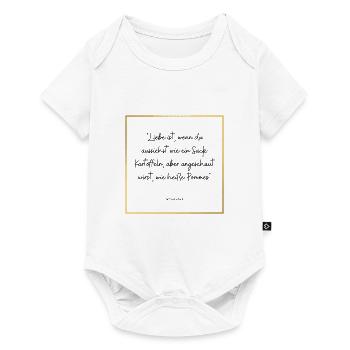 Liebe ist wie Pommes! - Baby Premium Kurzarmbody - Weiß - Vorne