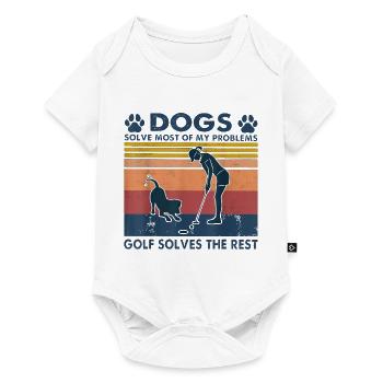 Golf femmes club de golf cadeaux chiens - Body à manches courtes Premium Bébé - blanc - Devant