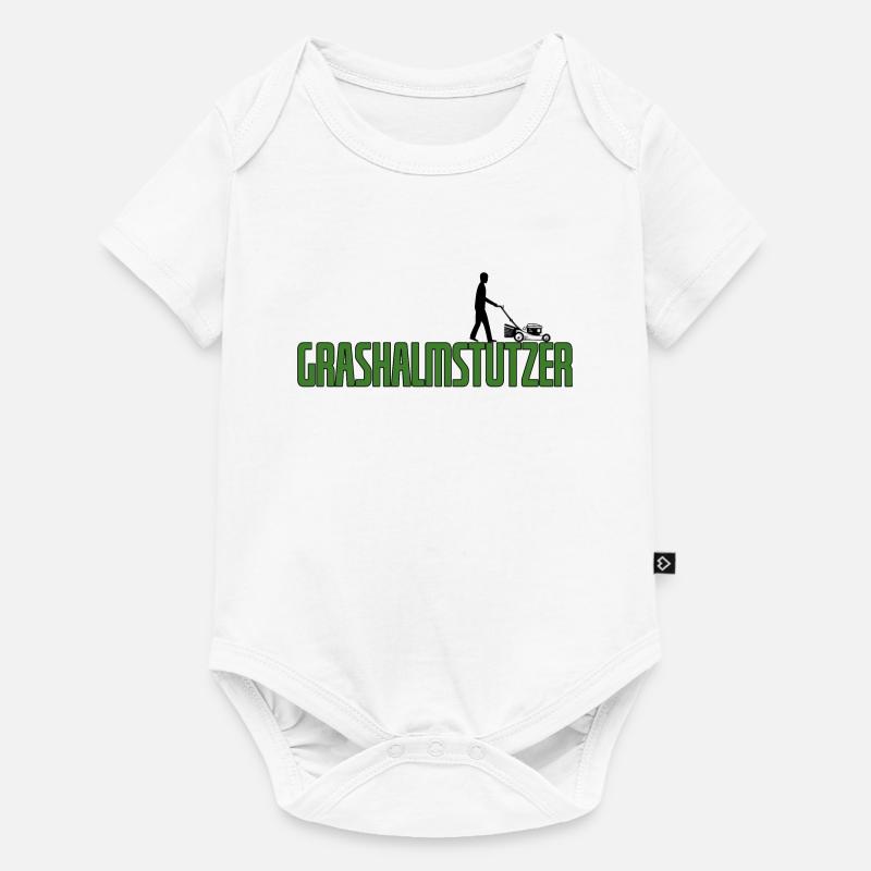 Grashalmstutzer Rasenmäher Gärtner Geschenkidee - Baby Premium Kurzarmbody - Weiß