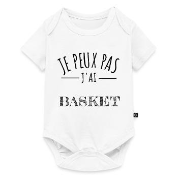 je peux pas j’ai basket humour joueur sport - Body à manches courtes Premium Bébé - blanc - Devant