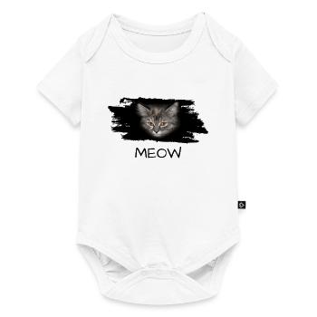 Katze Cat meow - Baby Premium Kurzarmbody - Weiß - Vorne