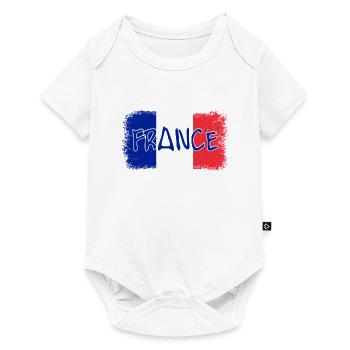 France - Baby Premium Kurzarmbody - Weiß - Vorne