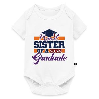 Stolze Schwester eines Abschlussgeschenks 2023 - Baby Premium Kurzarmbody - Weiß - Vorne