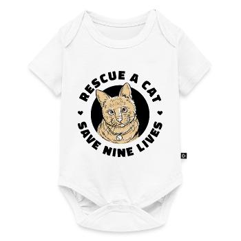 Rescue A Cat Save Nine Lives Cat Owner Animals Kit - Baby Premium Kurzarmbody - Weiß - Vorne