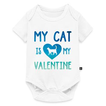My Cat Is My Valentine Cat Lover Cat Training Pet - Baby Premium Kurzarmbody - Weiß - Vorne