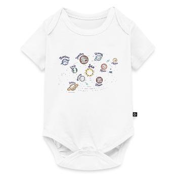 Système solaire Planète Espace Enfants Connaissances - Body à manches courtes Premium Bébé - blanc - Devant