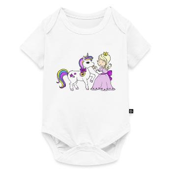 Unicorn with Princess - Baby Premium short-sleeve bodysuit - white - Front