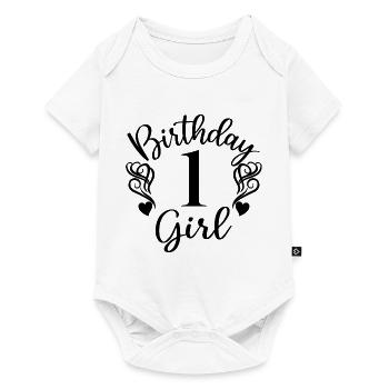 1. Geburtstag Mädchen, 1 Jahr altes Geschenk für Kinder - Baby Premium Kurzarmbody - Weiß - Vorne