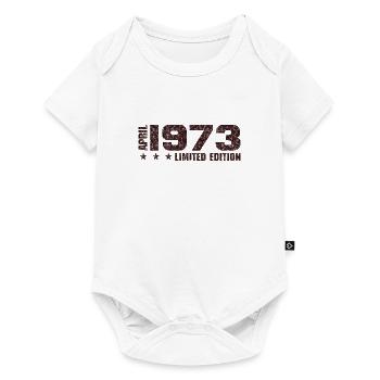 50. Geburtstag April 1973 Limited Edition Geschenk - Baby Premium Kurzarmbody - Weiß - Vorne