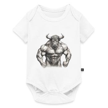 Taureau Muscles Musculation Force Forte Animal - Body à manches courtes Premium Bébé - blanc - Devant