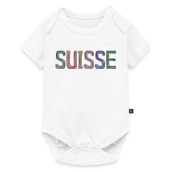 SCHWEIZ. HUMOR. LAND. FLAGGE. GENF. LAUSANNE - Baby Premium Kurzarmbody - Weiß - Vorne