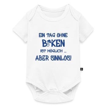 biken, spruch für biker - Baby Premium Kurzarmbody - Weiß - Vorne