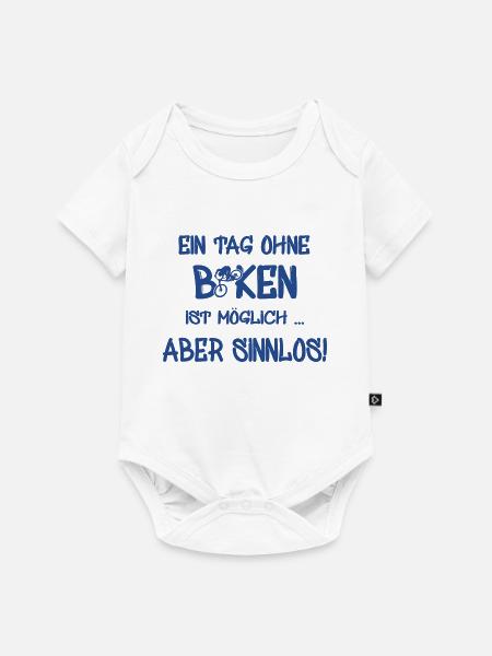biken, spruch für biker - Baby Premium Kurzarmbody - Weiß