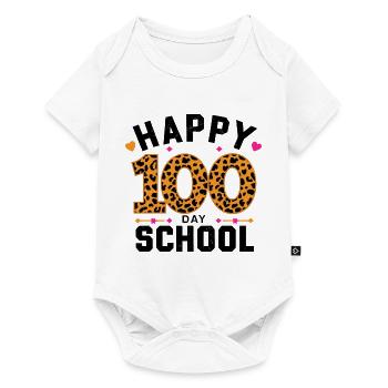 Happy One Hundred Day School für eine Lehrer und - Baby Premium Kurzarmbody - Weiß - Vorne