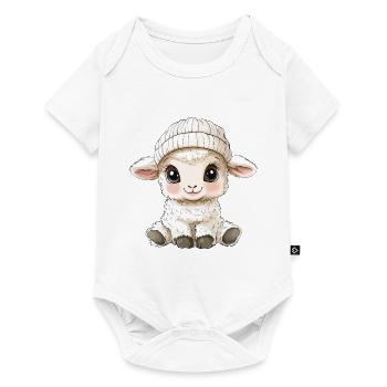 mouton mignon mignon bébé enfants animal agneau dessin animé - Body à manches courtes Premium Bébé - blanc - Devant
