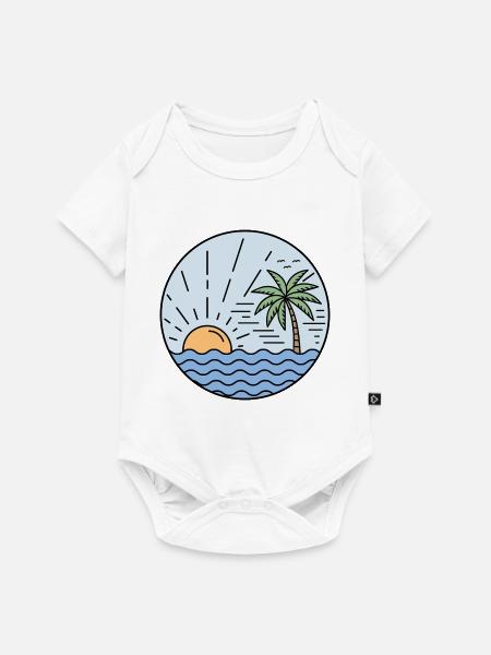 Sunset Circle - Baby Premium Kurzarmbody - Weiß