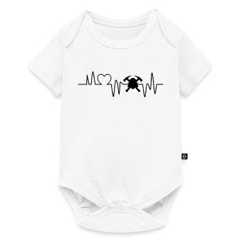 heartbeat firefighter fire department - Baby Premium short-sleeve bodysuit - white - Front