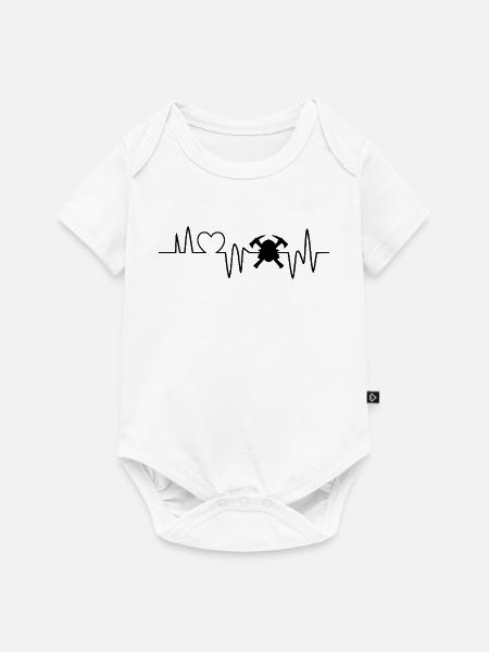 Herzschlag Feuerwehrmann Feuerwehr - Baby Premium Kurzarmbody - Weiß