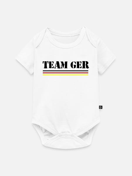 Deutschland Team Germany Fahne - Baby Premium Kurzarmbody - Weiß