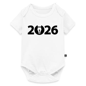 Écrivain 2026, Poète 2026, Stylo-plume 2026 - Body à manches courtes Premium Bébé - blanc - Devant