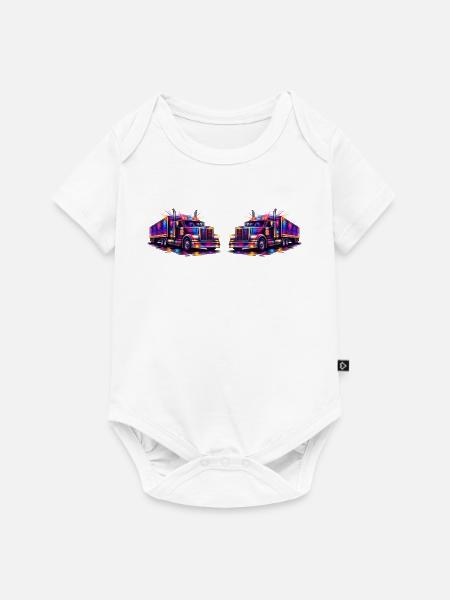 Neon-Trucks - Baby Premium Kurzarmbody - Weiß
