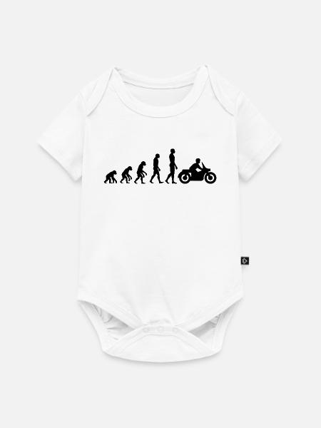 EVOLUTION: VOM AFFEN ZUM MOTORRADFAHRER! - Baby Premium Kurzarmbody - Weiß